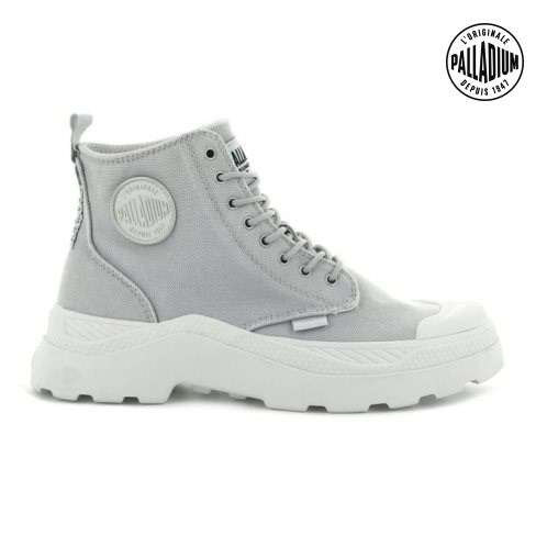 Palladium Pallakix Hi Canvas Women's Boots Light Grey | UK P213-PDH